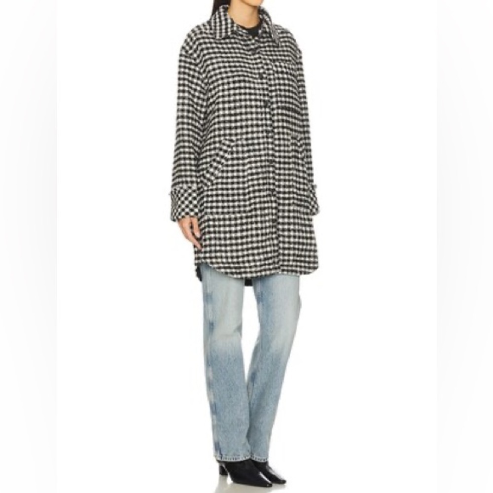 Free People We The Free Get Around Houndstooth Oversized Shirt Jacket Size XS - Picture 11 of 13